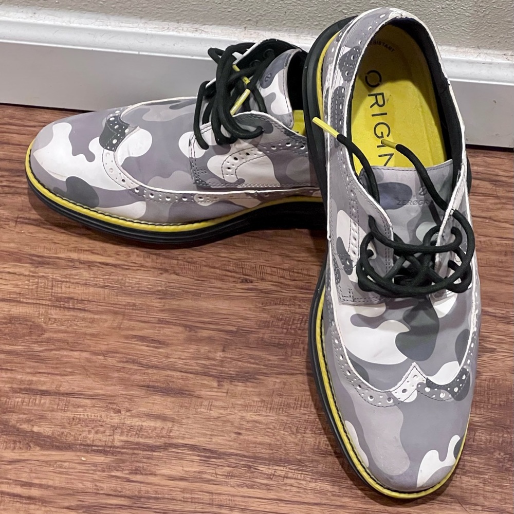 Cole Haan Zerogrand OG Wingtip Oxford Golf Waterproof WP Dessert Camo size 9 EUC